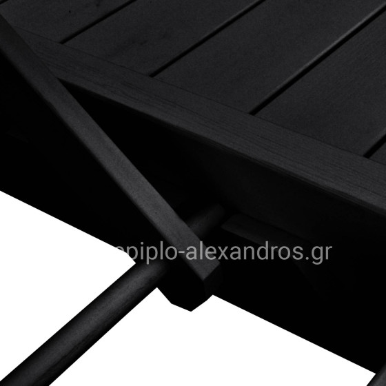 DECKCHAIR MYKONOS PROFESSIONAL DOUBLE WOODEN BLACK WITH CANOPY 205x167x212Hcm.HM5428.01