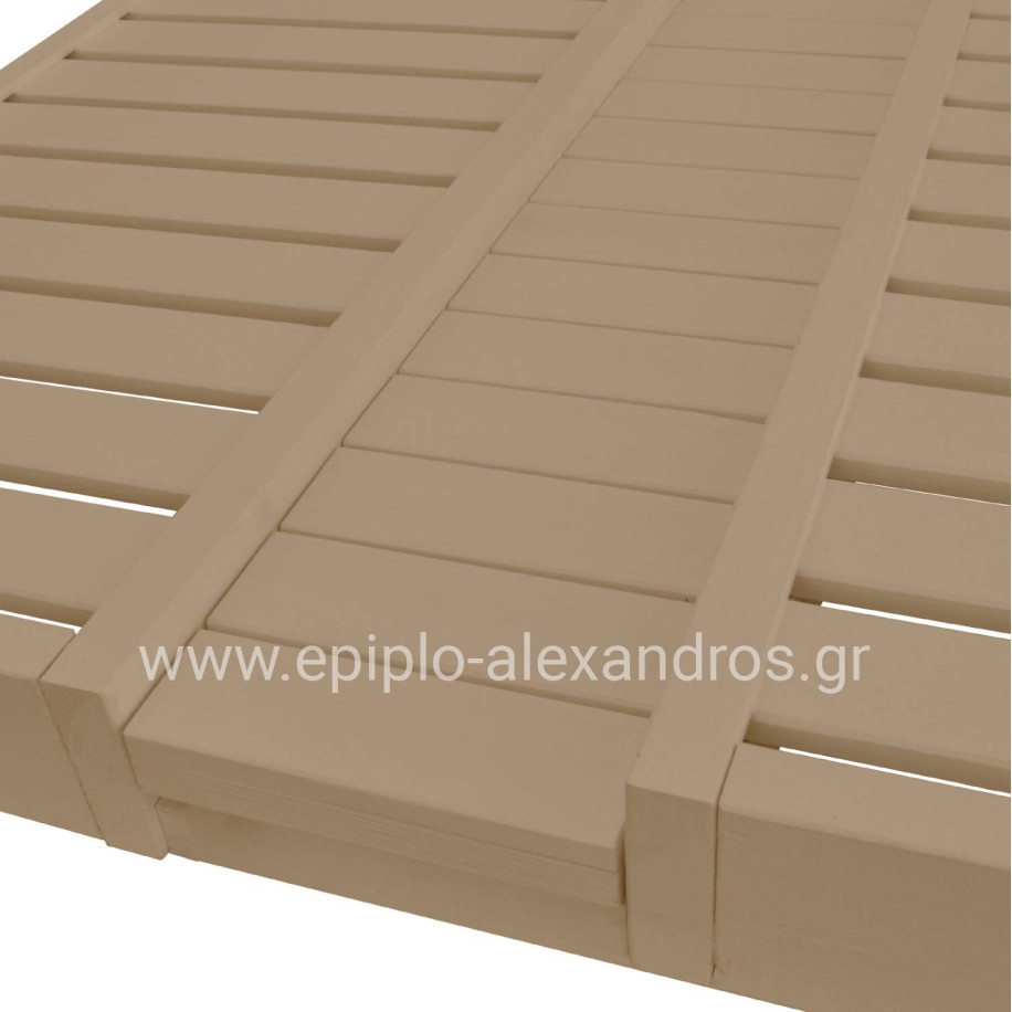 DECKCHAIR MYKONOS PROFESSIONAL WOODEN IN BEIGE COLOR DOUBLE WITH CANOPY 205x167x212Hcm.HM5428.02