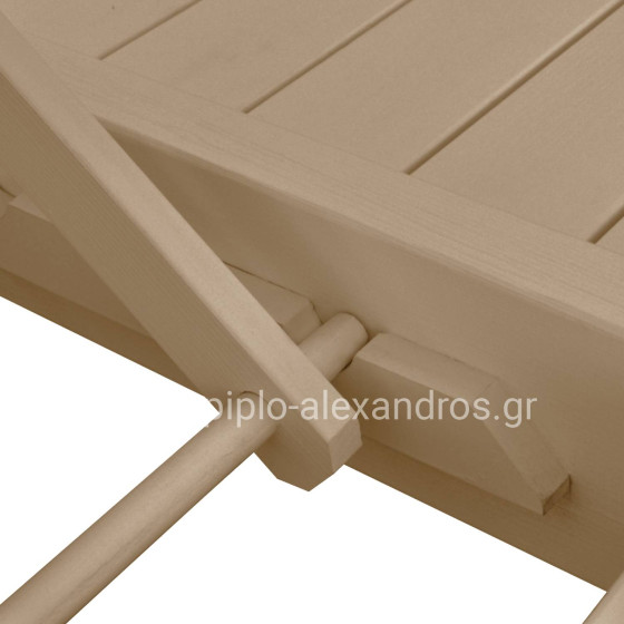 DECKCHAIR MYKONOS PROFESSIONAL WOODEN IN BEIGE COLOR DOUBLE WITH CANOPY 205x167x212Hcm.HM5428.02