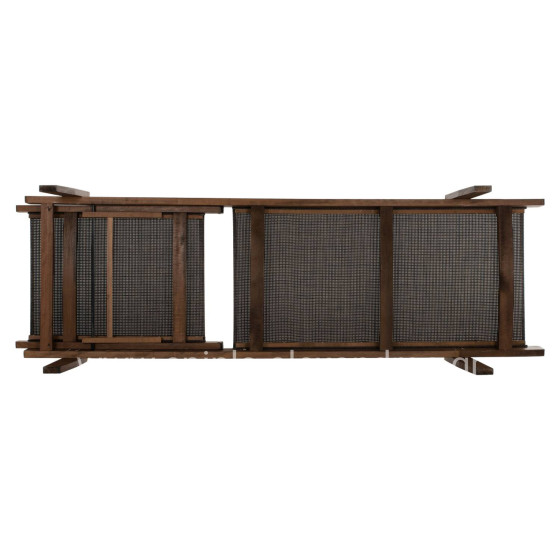 SUNBED PROFESSIONAL CRETA BEECH WOOD IN WALNUT COLOR & BROWN TEXTILENE 200x61-66x31-91Hcm.HM10356.04