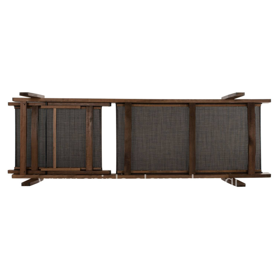 SUNBED PROFESSIONAL CRETA BEECH WOOD IN WALNUT COLOR & BROWN TEXTILENE 200x61-66x31-91Hcm.HM10356.04