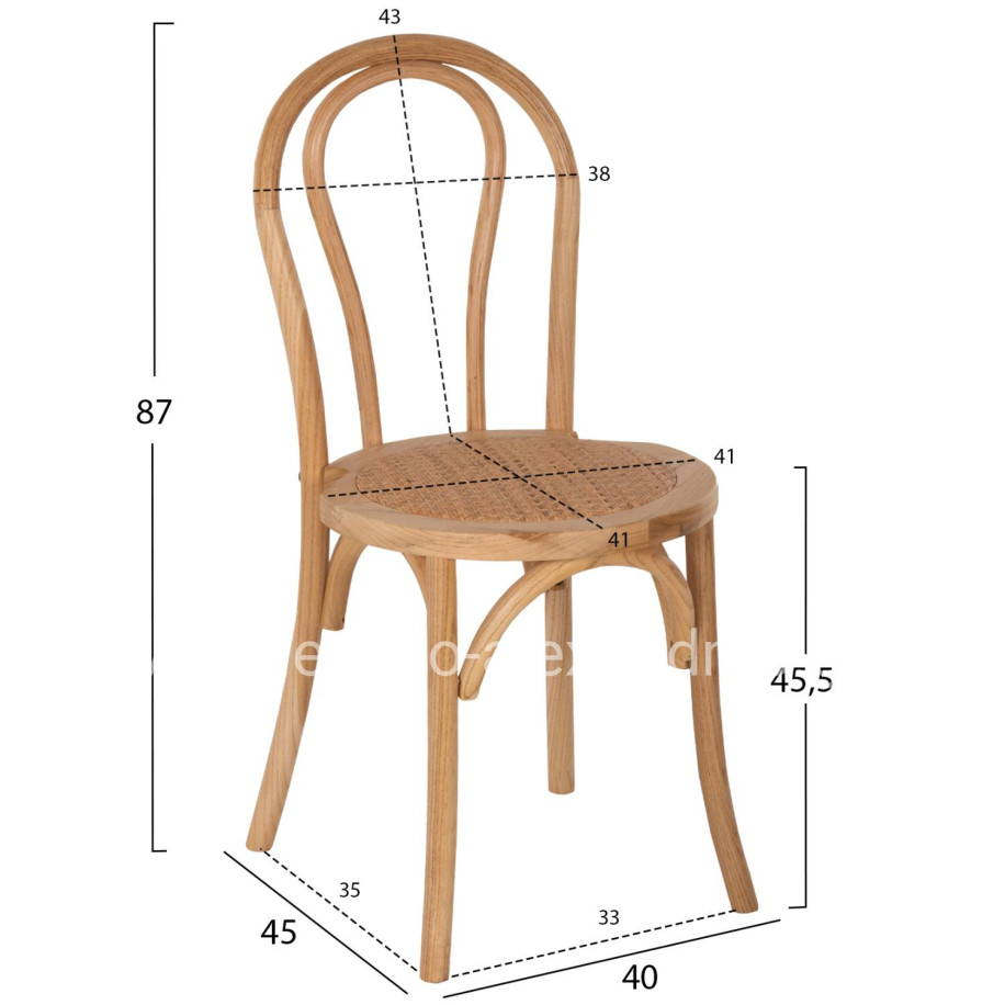 CHAIR MONTREAL VIENNA-STYLE BEECH WOOD HM8914.25 IN DARK HONEY COLOR 42x47x90H cm.