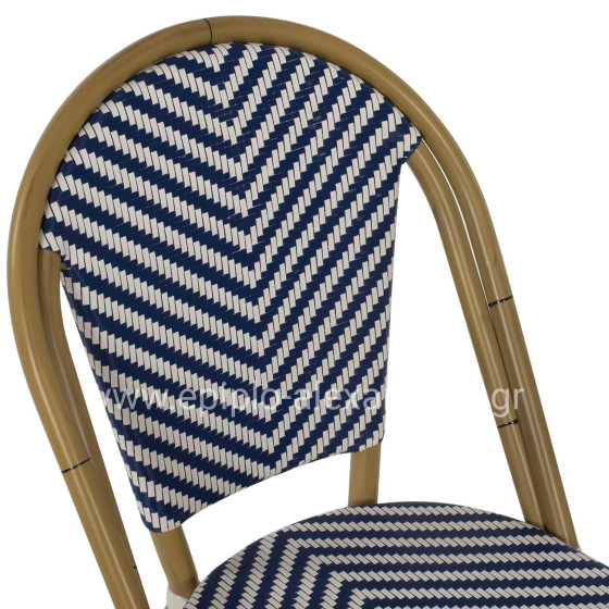 ΚΑΡΕΚΛΑ BAMBOO LOOK ΜΠΛΕ-ΛΕΥΚΟ HM5860.02 46x56x88Y εκ.