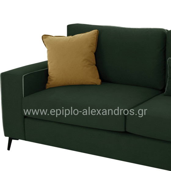 SOFA RIGHT CORNER DIVA HM3254.17R IN CYPRESS GREEN WATER-REPELLANT FABRIC 290x235x94Hcm.