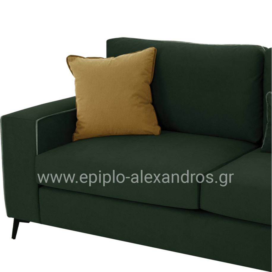 SOFA RIGHT CORNER DIVA HM3254.17R IN CYPRESS GREEN WATER-REPELLANT FABRIC 290x235x94Hcm.