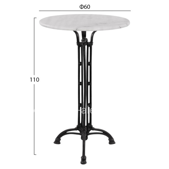 ΤΡΑΠΕΖΙ ΣΤΑΝΤ AR BRIELLE ΜΕ 3ΝΥΧΗ ΒΑΣΗ ΑΠΟ ΜΑΝΤΕΜΙ HM5890 ΜΕ ΜΑΡΜΑΡΟ Φ60x110Υ εκ.