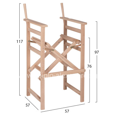 DIRECTOR'S BAR STOOL PALMER UNPAINTED FRAME ONLY HM5578.04 57x57x117Hcm