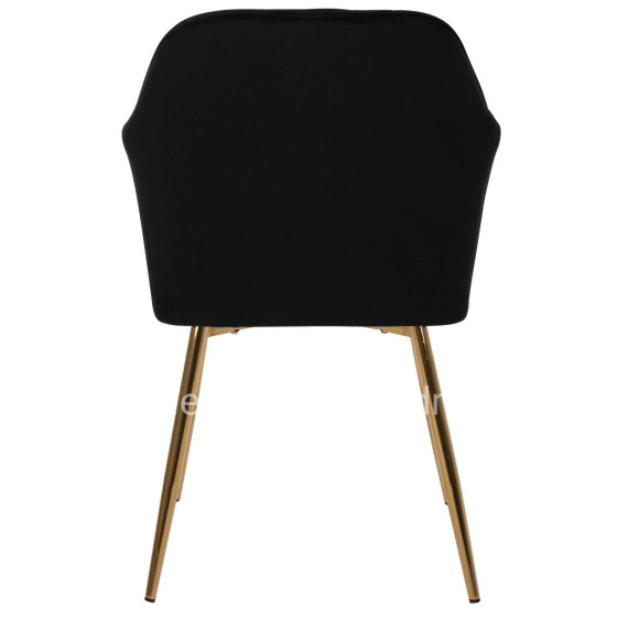 ARMCHAIR SAWYER HM8523.04 BLACK VELVET AND GOLDEN LEGS 55Χ60Χ83Hcm.