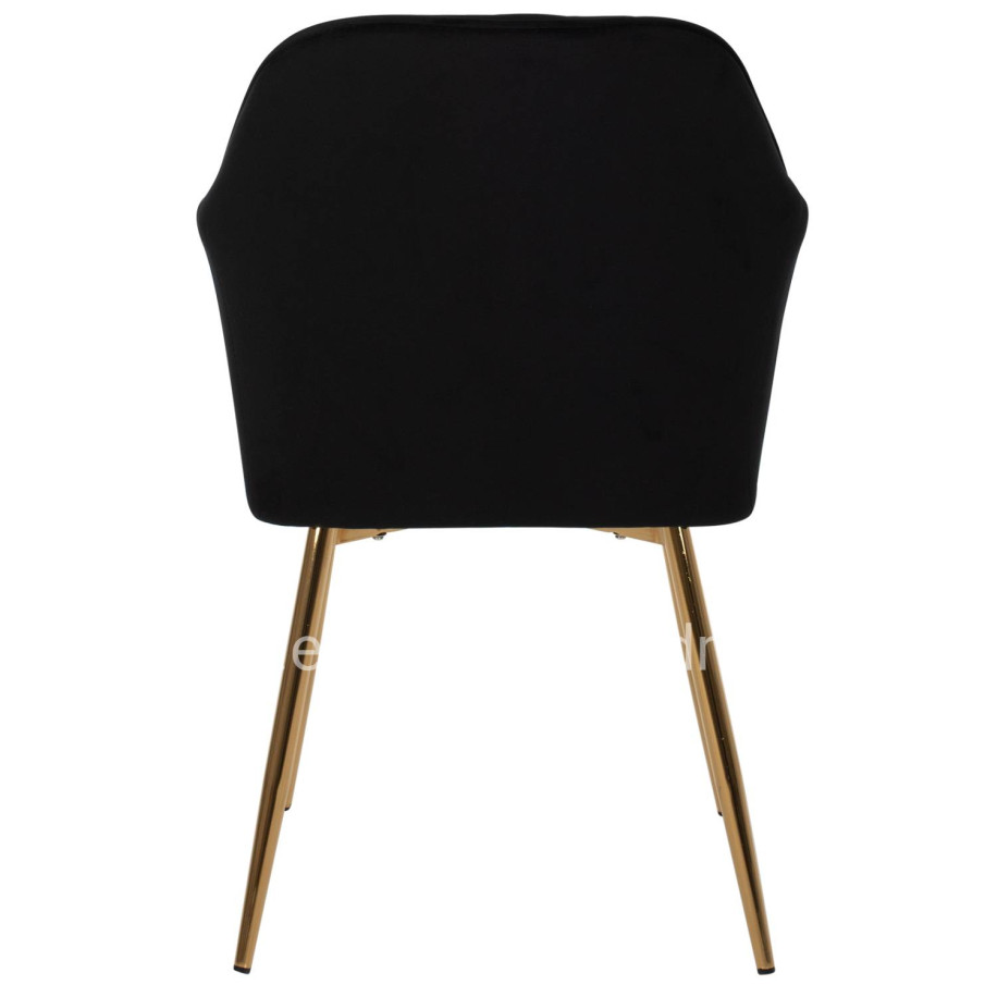 ARMCHAIR SAWYER HM8523.04 BLACK VELVET AND GOLDEN LEGS 55Χ60Χ83Hcm.