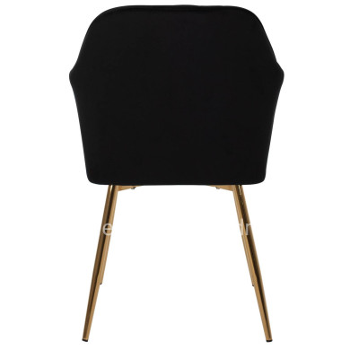 ARMCHAIR SAWYER HM8523.04 BLACK VELVET AND GOLDEN LEGS 55Χ60Χ83Hcm.