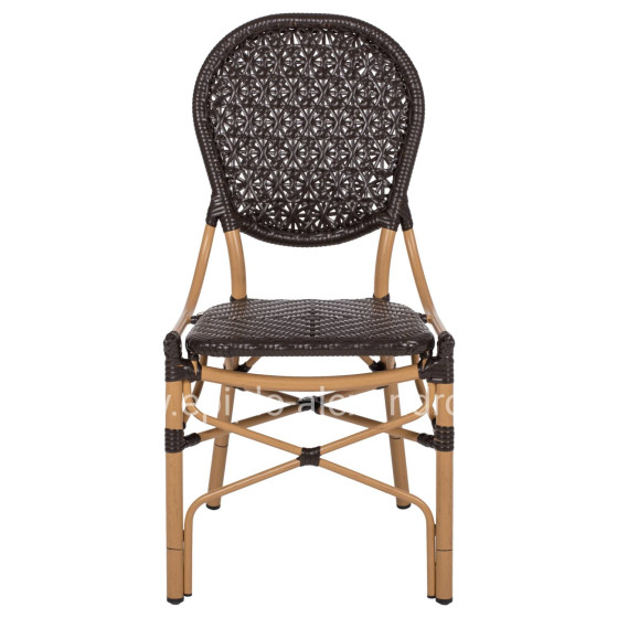 CHAIR ALUMINUM BAMBOO LOOK AND PE RATTAN IN BROWN HM5925.01 47x58x95Hcm.