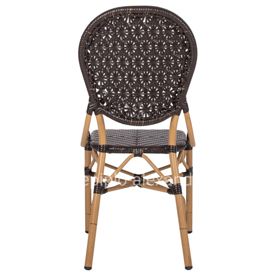 CHAIR ALUMINUM BAMBOO LOOK AND PE RATTAN IN BROWN HM5925.01 47x58x95Hcm.