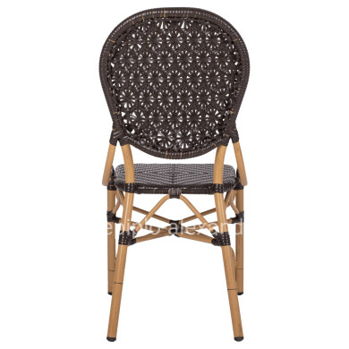 CHAIR ALUMINUM BAMBOO LOOK AND PE RATTAN IN BROWN HM5925.01 47x58x95Hcm.