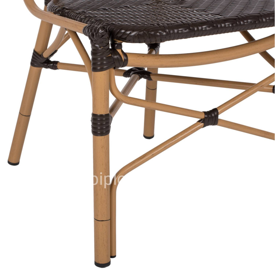 CHAIR ALUMINUM BAMBOO LOOK AND PE RATTAN IN BROWN HM5925.01 47x58x95Hcm.