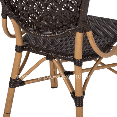CHAIR ALUMINUM BAMBOO LOOK AND PE RATTAN IN BROWN HM5925.01 47x58x95Hcm.