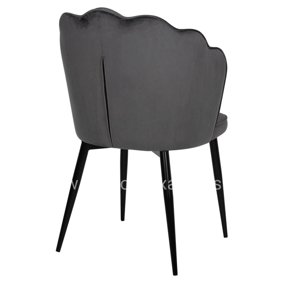 CHAIR AVIE HM8737.01 METALLIC FRAME AND GREY VELVET 48x48x85Hcm.