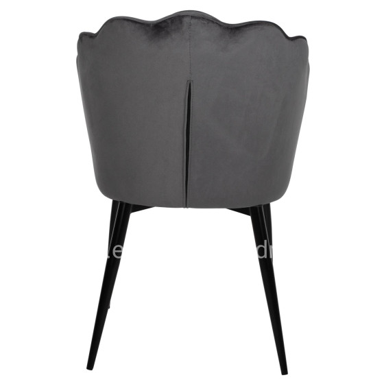 CHAIR AVIE HM8737.01 METALLIC FRAME AND GREY VELVET 48x48x85Hcm.