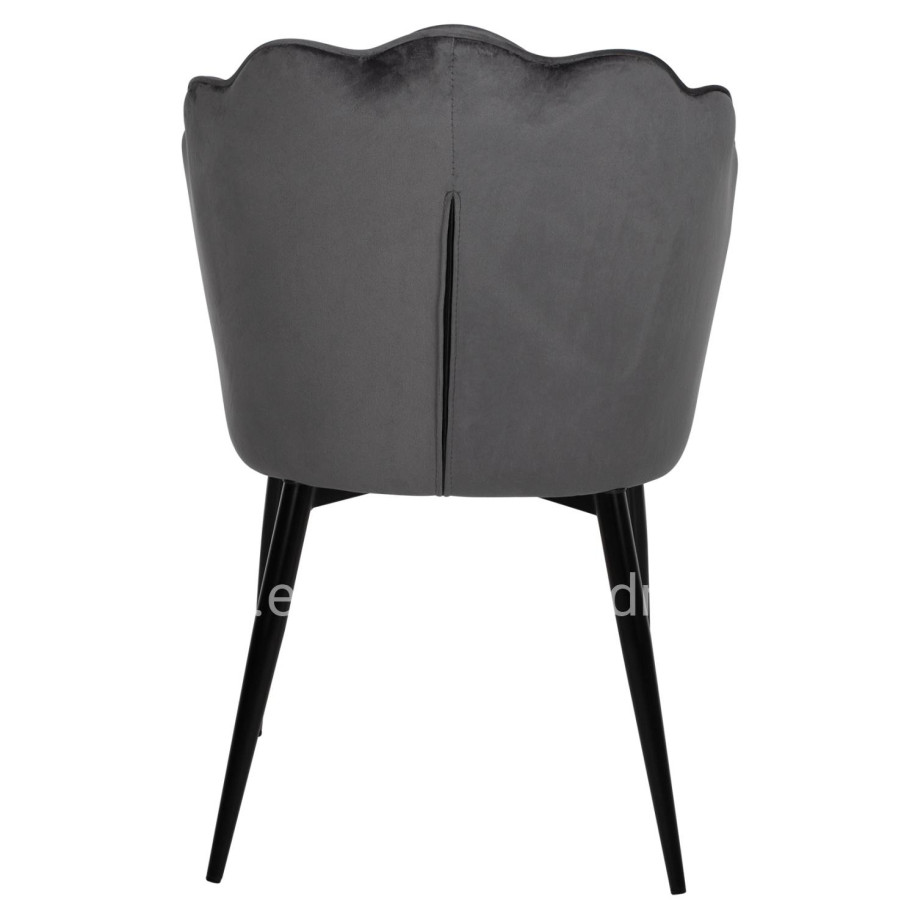 CHAIR AVIE HM8737.01 METALLIC FRAME AND GREY VELVET 48x48x85Hcm.