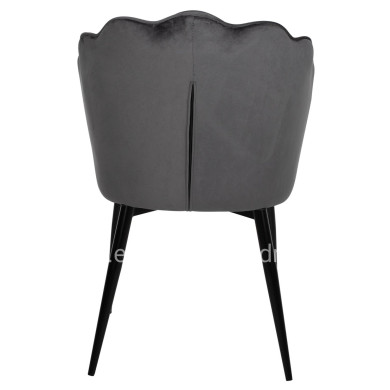 CHAIR AVIE HM8737.01 METALLIC FRAME AND GREY VELVET 48x48x85Hcm.
