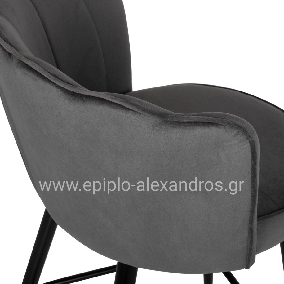 ΣΚΑΜΠΟ ΜΠΑΡ VESNA ΓΚΡΙ ΒΕΛΟΥΔΟ ΜΕΤΑΛΛΙΚΟ ΣΚΕΛΕΤΟ HM8736.01 50x50x90Yεκ.