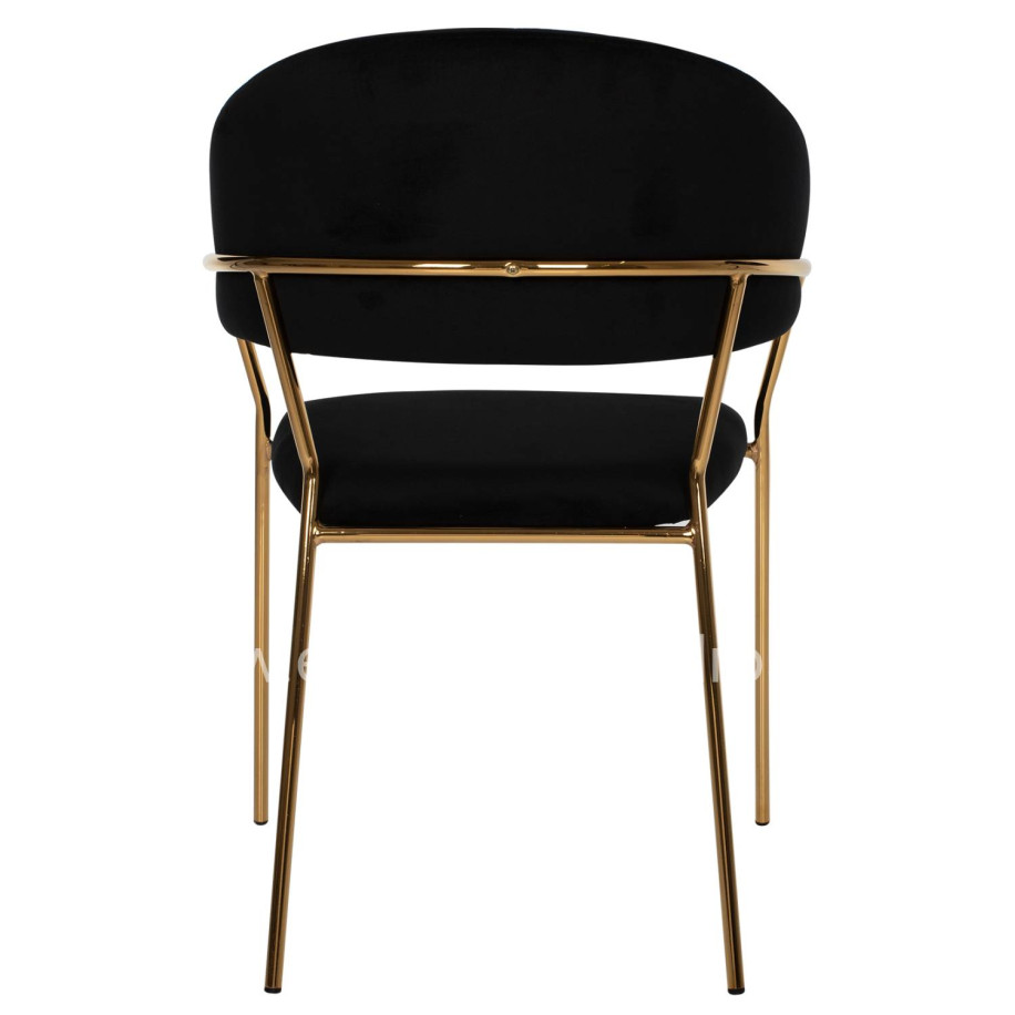 ARMCHAIR THEODORE HM8520.04 BLACK VELVET AND GOLDEN FRAME 55Χ50Χ82Hcm.