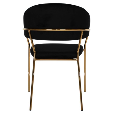 ARMCHAIR THEODORE HM8520.04 BLACK VELVET AND GOLDEN FRAME 55Χ50Χ82Hcm.