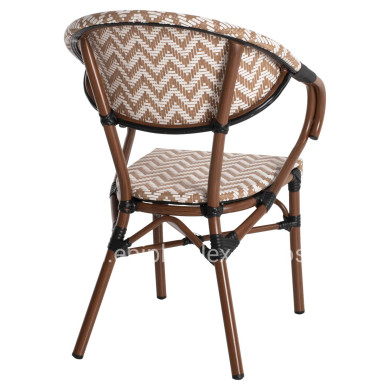 ARMCHAIR ALUMINUM HM5861.03 BAMBOO LOOK BROWN-WHITE56.58.5x58x82Η cm.