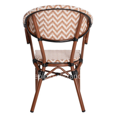 ARMCHAIR ALUMINUM HM5861.03 BAMBOO LOOK BROWN-WHITE56.58.5x58x82Η cm.