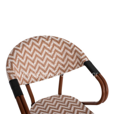 ARMCHAIR ALUMINUM HM5861.03 BAMBOO LOOK BROWN-WHITE56.58.5x58x82Η cm.
