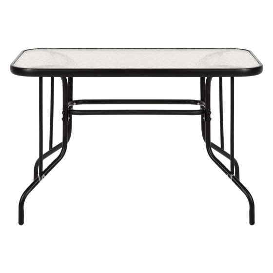 ΤΡΑΠΕΖΙ ADAM HM5020.03 ΜΕΤΑΛΛΙΚΟ ΜΑΥΡΟ ΜΕ ΓΥΑΛΙΝΗ ΕΠΙΦΑΝΕΙΑ 110Χ60Χ71Υεκ.