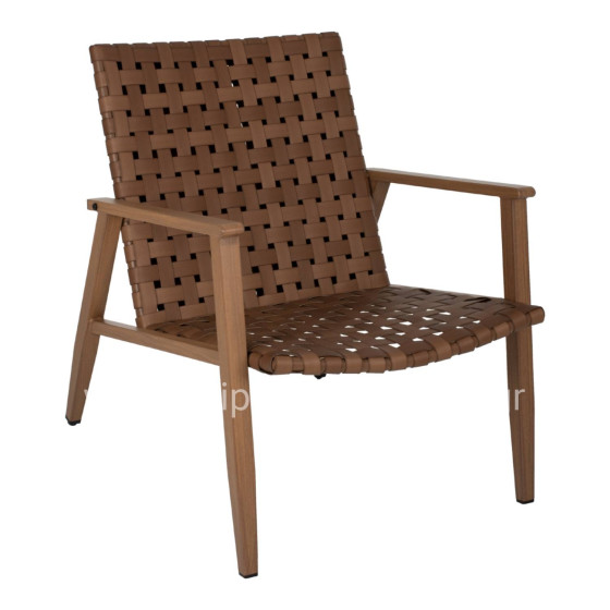ARMCHAIR FELIPE HM5868.01 METAL WOOD-LOOK & RATTAN LEATHER-LOOK 63,5x75,5x77Hcm.