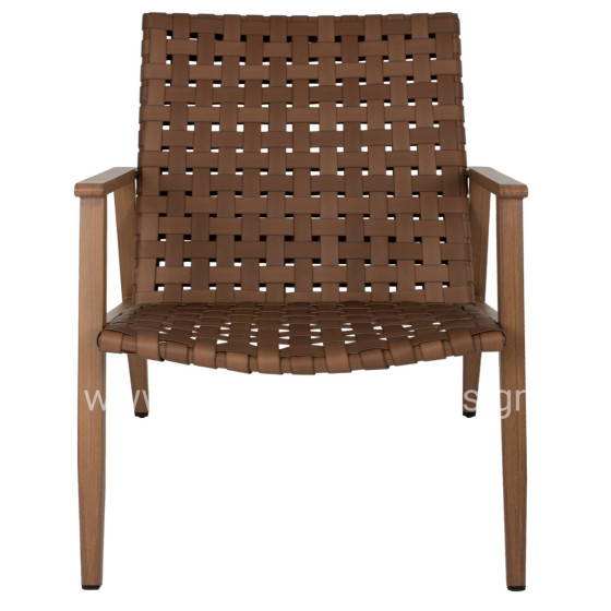 ARMCHAIR FELIPE HM5868.01 METAL WOOD-LOOK & RATTAN LEATHER-LOOK 63,5x75,5x77Hcm.