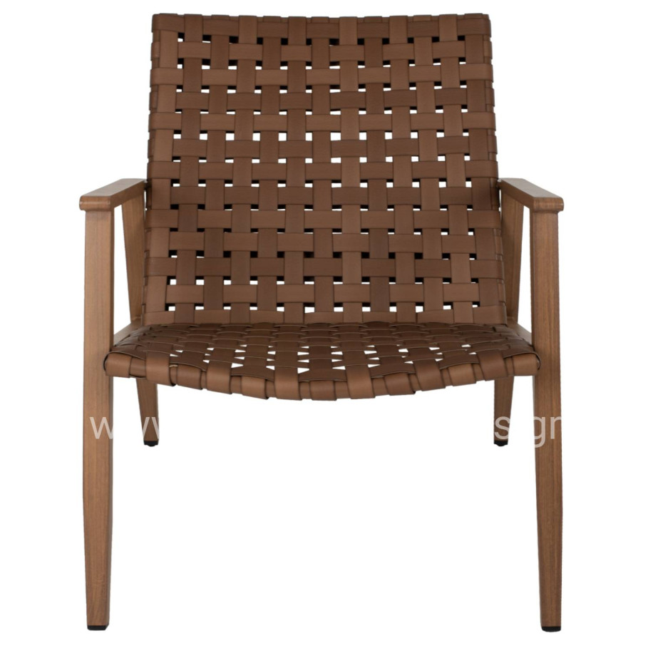 ARMCHAIR FELIPE HM5868.01 METAL WOOD-LOOK & RATTAN LEATHER-LOOK 63,5x75,5x77Hcm.