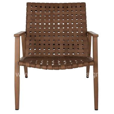 ARMCHAIR FELIPE HM5868.01 METAL WOOD-LOOK & RATTAN LEATHER-LOOK 63,5x75,5x77Hcm.