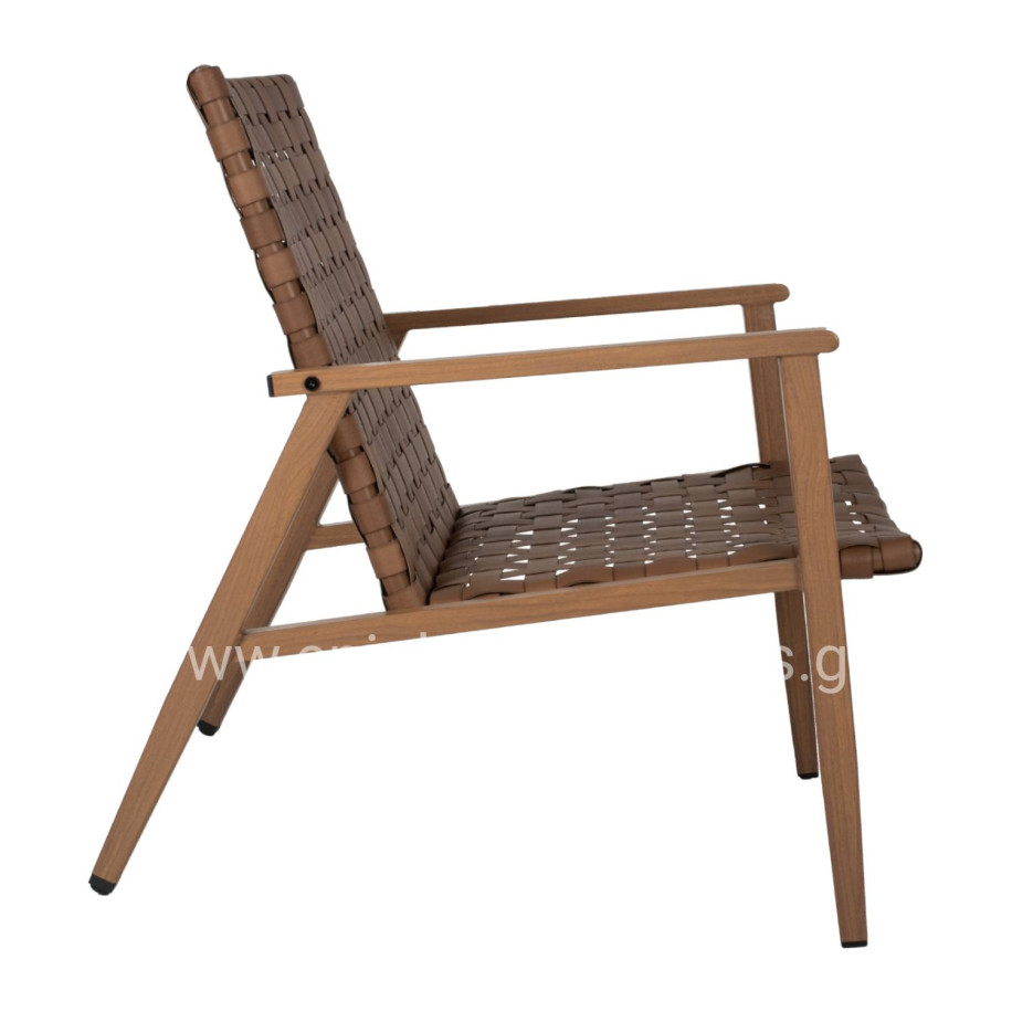 ARMCHAIR FELIPE HM5868.01 METAL WOOD-LOOK & RATTAN LEATHER-LOOK 63,5x75,5x77Hcm.