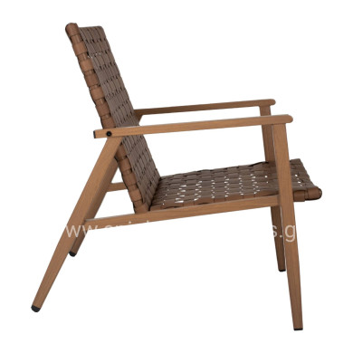 ARMCHAIR FELIPE HM5868.01 METAL WOOD-LOOK & RATTAN LEATHER-LOOK 63,5x75,5x77Hcm.