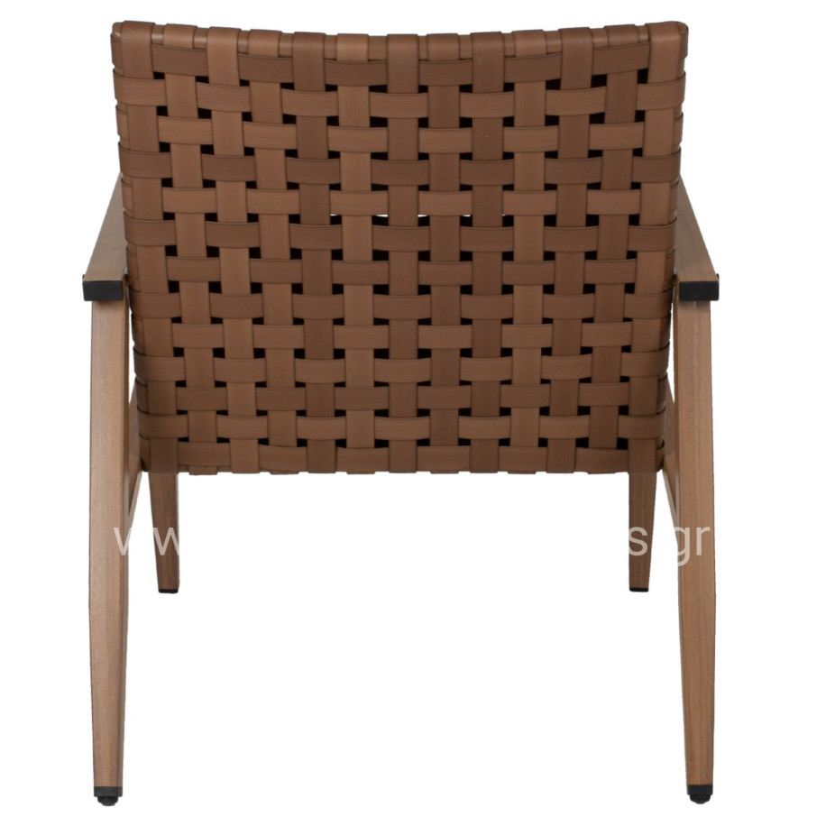ARMCHAIR FELIPE HM5868.01 METAL WOOD-LOOK & RATTAN LEATHER-LOOK 63,5x75,5x77Hcm.