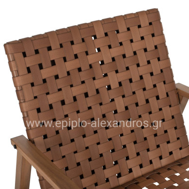 ARMCHAIR FELIPE HM5868.01 METAL WOOD-LOOK & RATTAN LEATHER-LOOK 63,5x75,5x77Hcm.