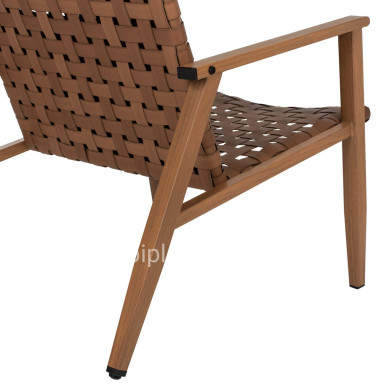 ARMCHAIR FELIPE HM5868.01 METAL WOOD-LOOK & RATTAN LEATHER-LOOK 63,5x75,5x77Hcm.