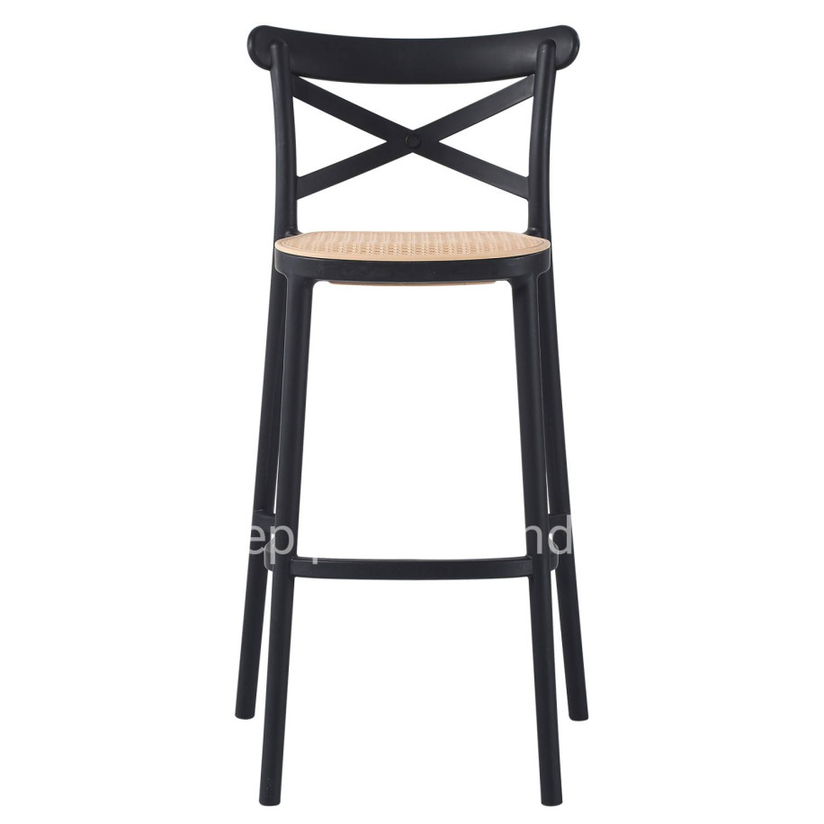 BAR STOOL CONN HM5933.02 POLYPROPYLENE WITH BACKREST BLACK AND BEIGE SEAT 41x49x102Hcm.