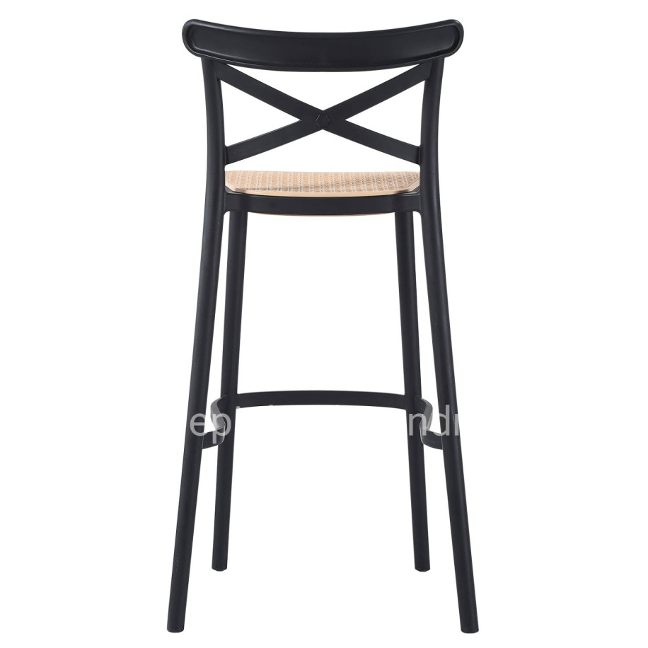 BAR STOOL CONN HM5933.02 POLYPROPYLENE WITH BACKREST BLACK AND BEIGE SEAT 41x49x102Hcm.
