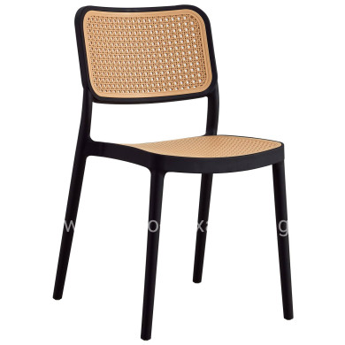 CHAIR POLYPROPYLENE MEKO HM5934.02 BLACK AND BEIGE 41x49x102Hcm.