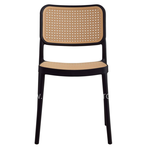 CHAIR POLYPROPYLENE MEKO HM5934.02 BLACK AND BEIGE 41x49x102Hcm.