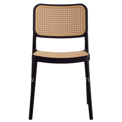 CHAIR POLYPROPYLENE MEKO HM5934.02 BLACK AND BEIGE 41x49x102Hcm.