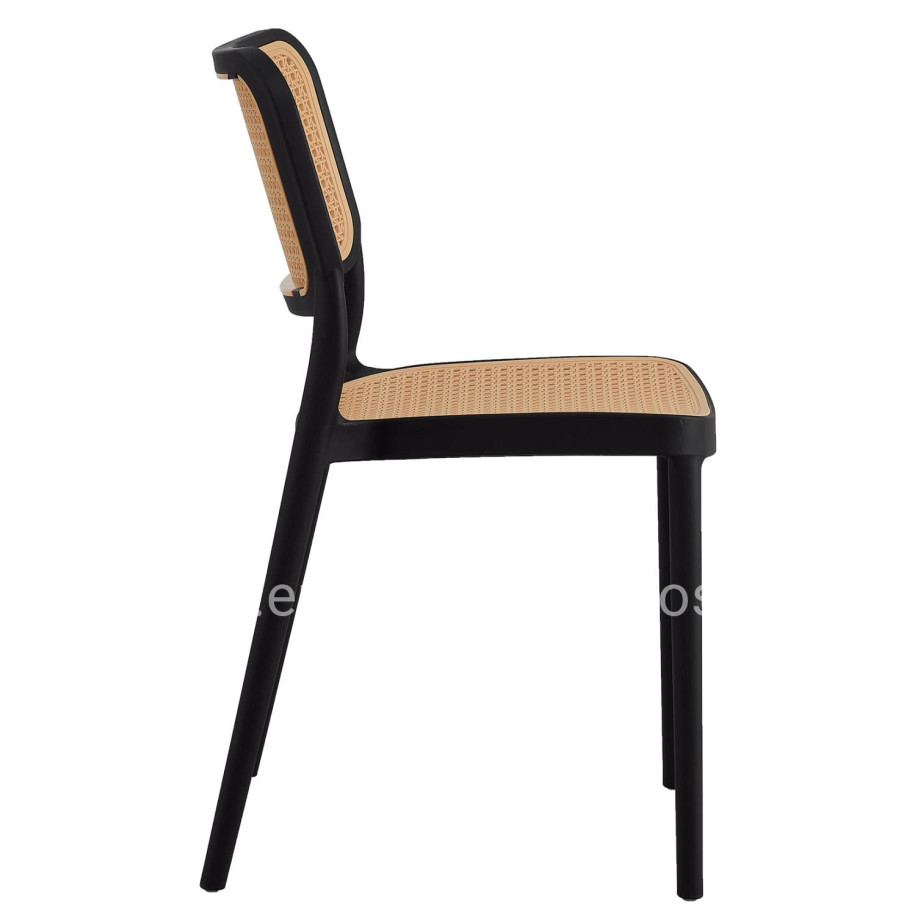 CHAIR POLYPROPYLENE MEKO HM5934.02 BLACK AND BEIGE 41x49x102Hcm.