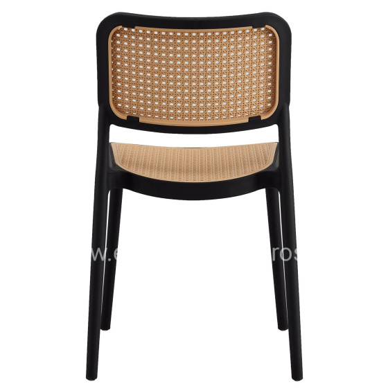 CHAIR POLYPROPYLENE MEKO HM5934.02 BLACK AND BEIGE 41x49x102Hcm.