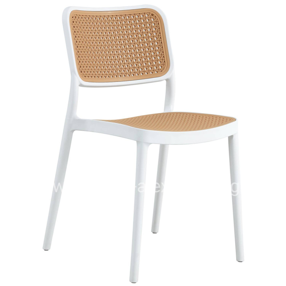 CHAIR POLYPROPYLENE MEKO HM5934.01 WHITE AND BEIGE 41x49x102Hcm.