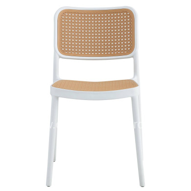 CHAIR POLYPROPYLENE MEKO HM5934.01 WHITE AND BEIGE 41x49x102Hcm.