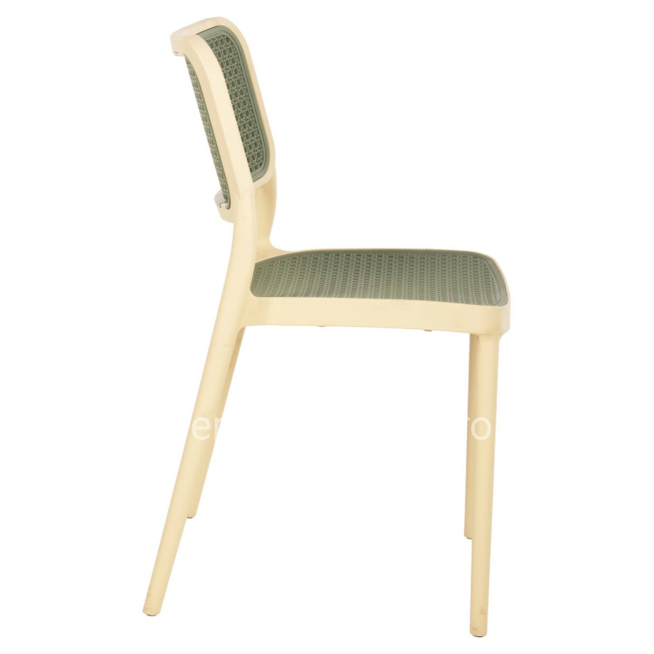 CHAIR POLYPROPYLENE MEKO HM5934.04 BEIGE AND OLIVE GREEN 41x49x102Hcm.