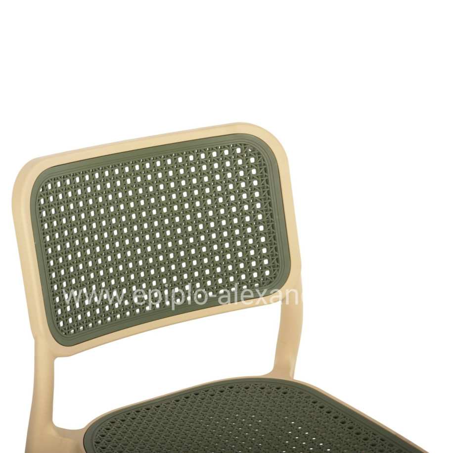 CHAIR POLYPROPYLENE MEKO HM5934.04 BEIGE AND OLIVE GREEN 41x49x102Hcm.